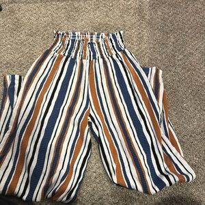 High waisted stripe pants